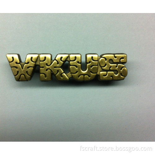 Antique Gold Name Badges, Safety Pin Badges